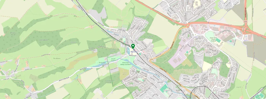 Map showing the location of Kearsney