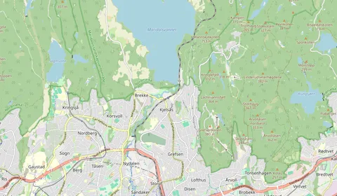 Map showing the location of Kjelsås stasjon