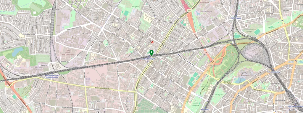 Karta som visar var Köln-Ehrenfeld ligger