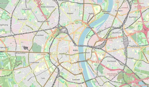 Carte montrant l’emplacement de Köln Hbf
