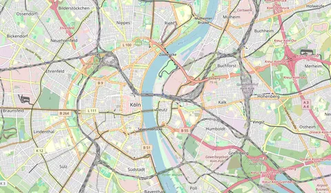 Carte montrant l’emplacement de Köln Messe/Deutz