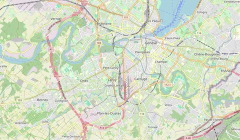 Karte mit der Lage von Lancy-Pont-Rouge