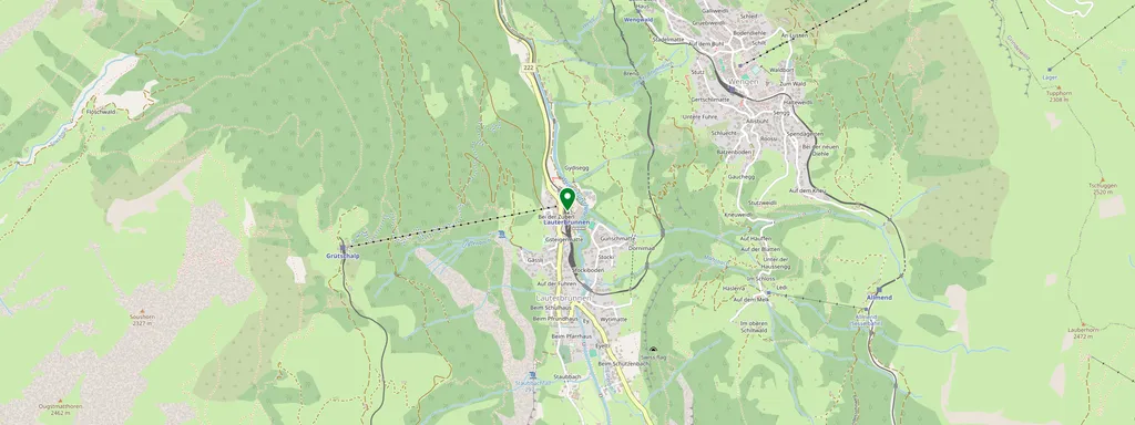 Carte montrant l’emplacement de Lauterbrunnen
