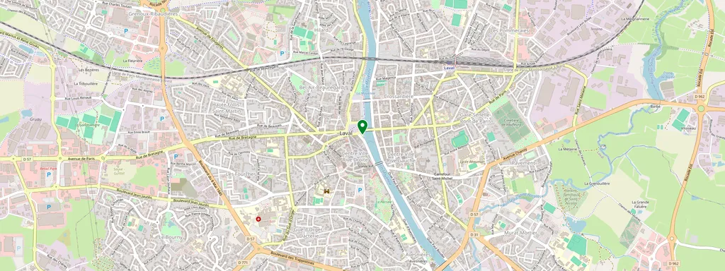 Karte mit der Lage von Laval Centre