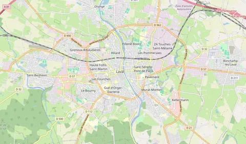 Kaart met de locatie van Laval Centre