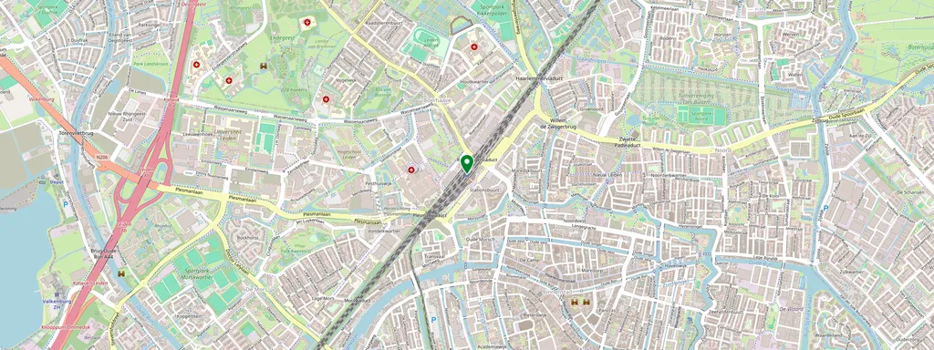 Mapa que muestra la ubicación de Leiden Centraal