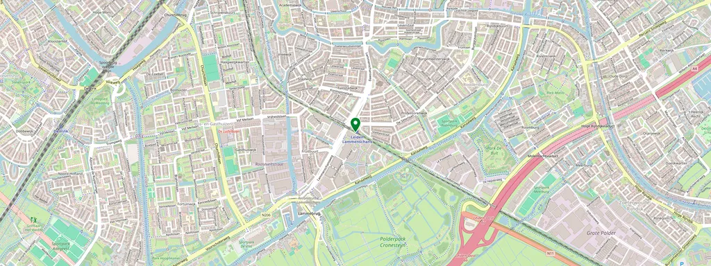 Mapa que muestra la ubicación de Leiden Lammenschans
