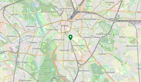 Karte mit der Lage von Leipzig Bayerischer Bahnhof
