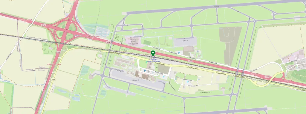 Mappa che mostra la posizione di Leipzig/Halle Flughafen