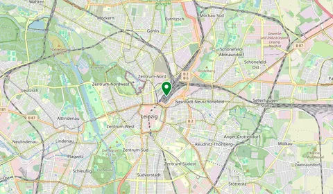 Karte mit der Lage von Leipzig Hbf