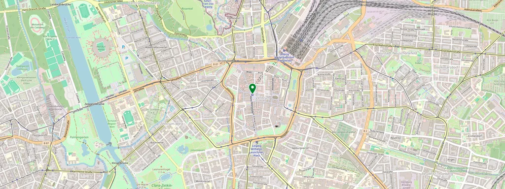 Karte mit der Lage von Leipzig Markt