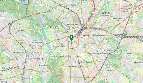 Karte mit der Lage von Leipzig Markt