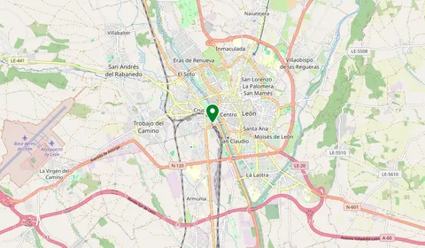 Map showing the location of León station
