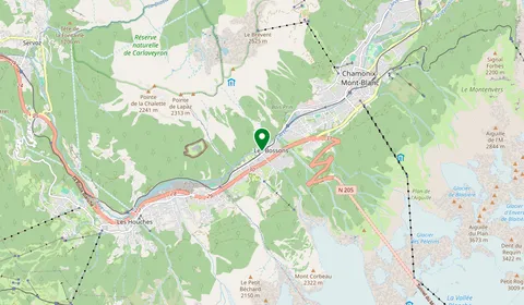 Map showing the location of Les Bossons