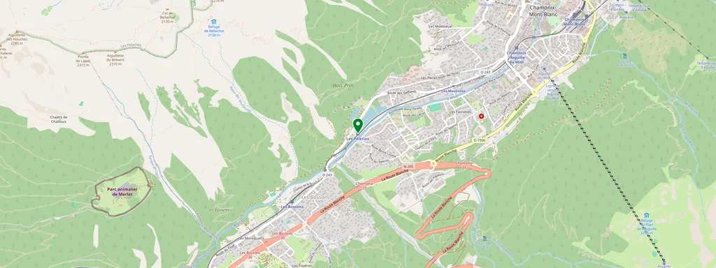 Kaart met de locatie van Les Pélerins