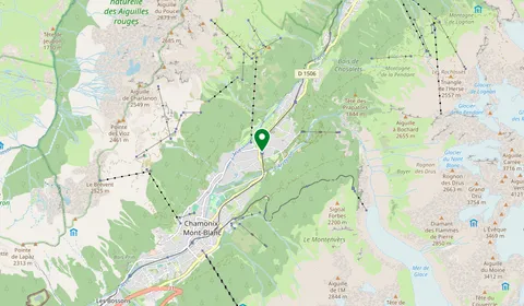 Map showing the location of Les Praz-de-Chamonix