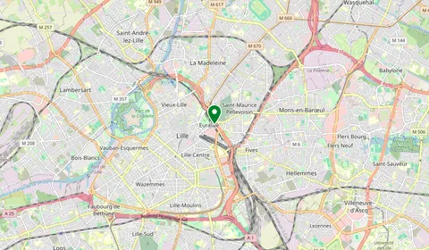 Map showing the location of Lille-Europe