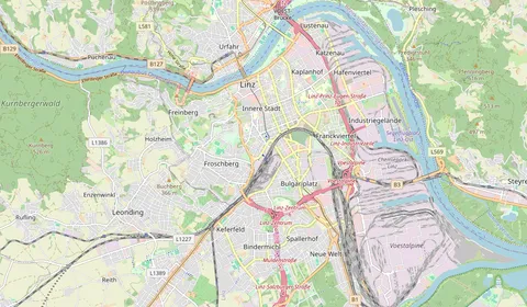 Mappa che mostra la posizione di Linz/Donau Hbf