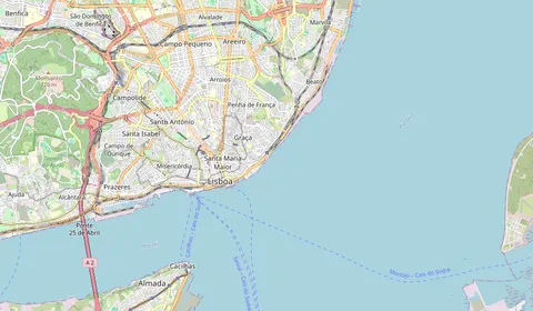 Karta som visar var Lisboa Oriente ligger
