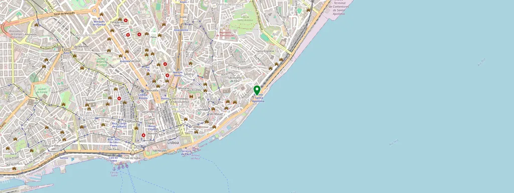Karte mit der Lage von Lisboa Santa Apolónia