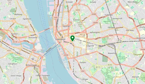 Map showing the location of Liverpool Central