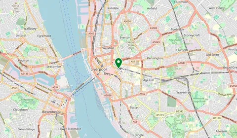 Map showing the location of Liverpool Lime Street