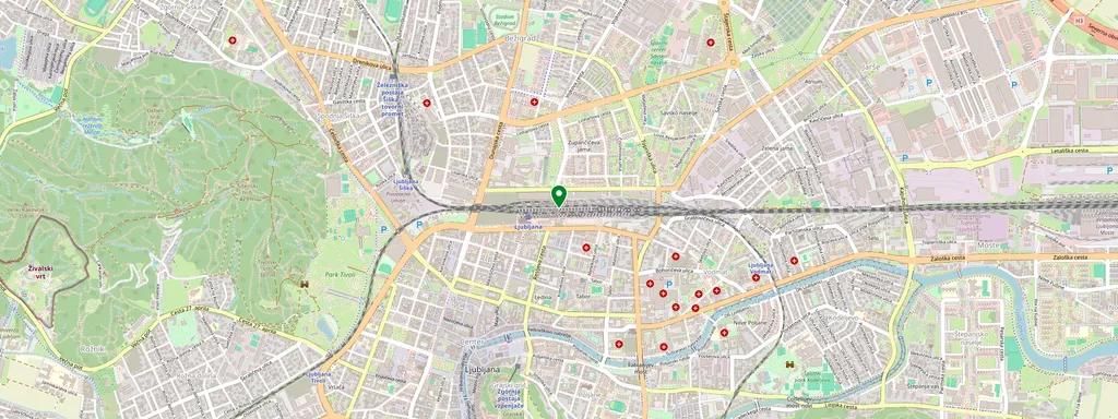 Kaart met de locatie van Ljubljana