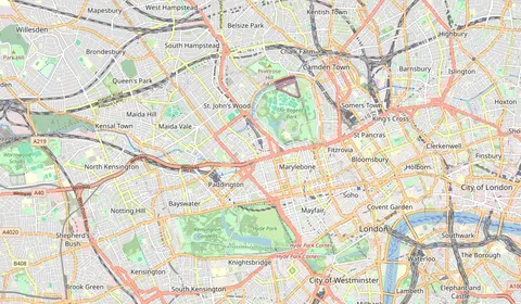 Mapa que muestra la ubicación de London Marylebone