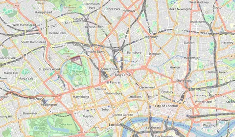 Carte montrant l’emplacement de London St Pancras International
