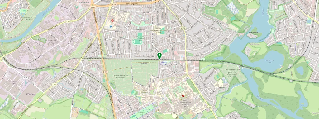 Mappa che mostra la posizione di Lübeck St. Jürgen