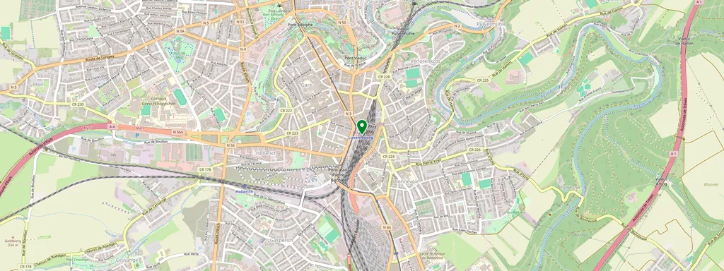 Kaart met de locatie van Luxembourg
