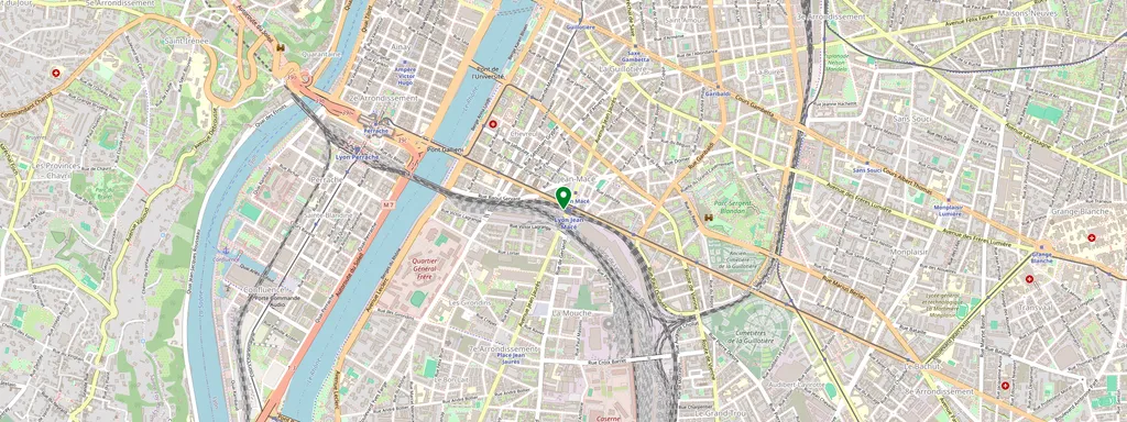 Carte montrant l’emplacement de Lyon Jean Macé