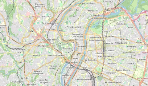 Map showing the location of Lyon St-Paul