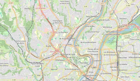 Map showing the location of Lyon Vaise