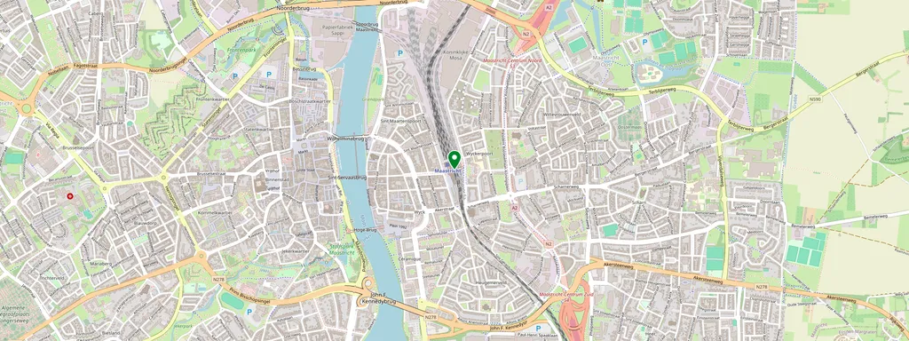 Kaart met de locatie van Maastricht