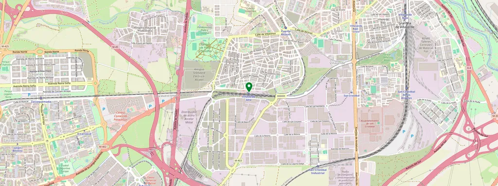 Karta som visar var Madrid Villaverde Alto ligger