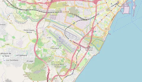 Mappa che mostra la posizione di Málaga Aeropuerto