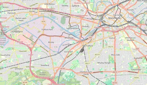 Mapa que muestra la ubicación de Manchester Utd Football Ground