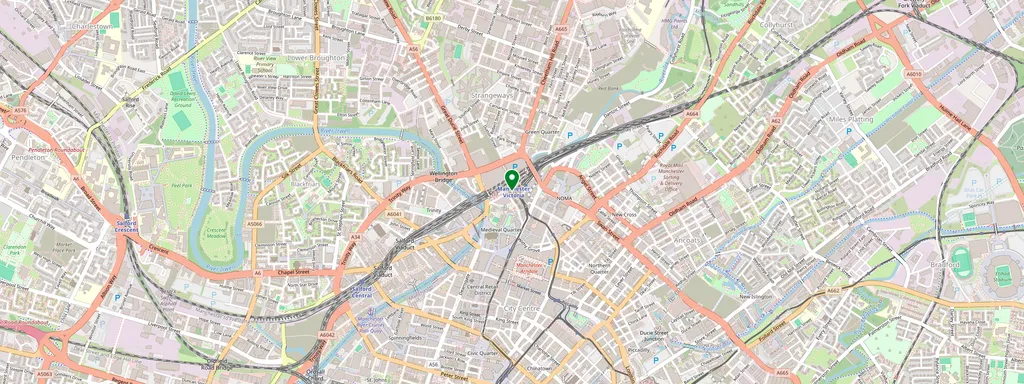 Karte mit der Lage von Manchester Victoria