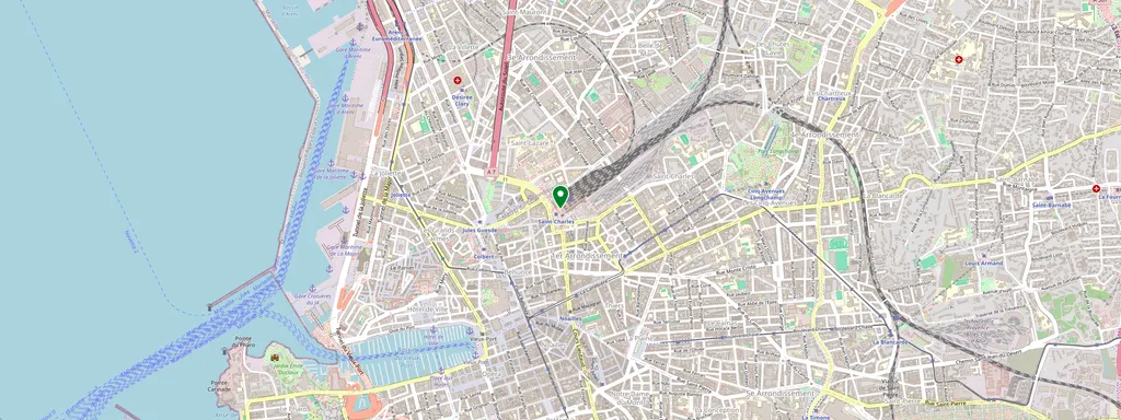 Kaart met de locatie van Marseille St-Charles