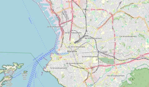 Carte montrant l’emplacement de Marseille St-Charles