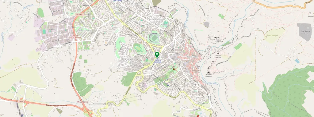 Map showing the location of Matera