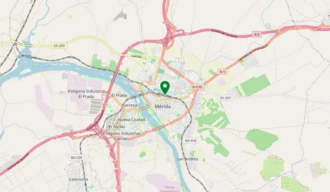 Map showing the location of Mérida station