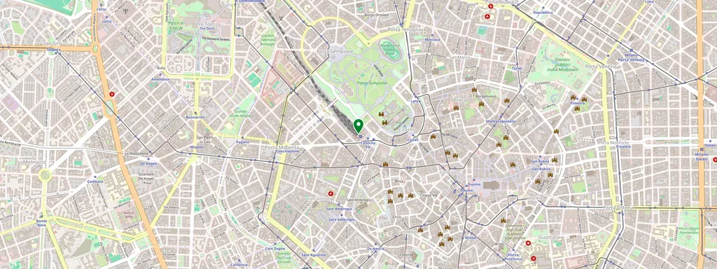 Karta som visar var Milano Cadorna ligger