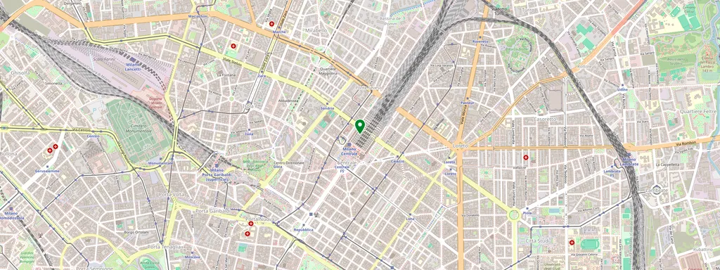 Karta som visar var Milano Centrale ligger