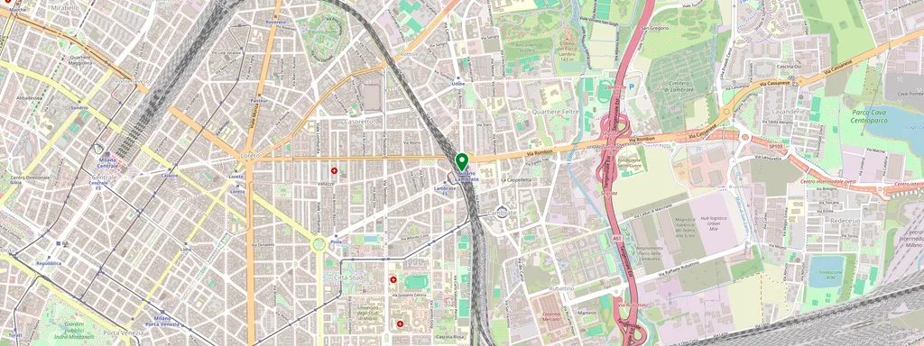 Karta som visar var Milano Lambrate ligger