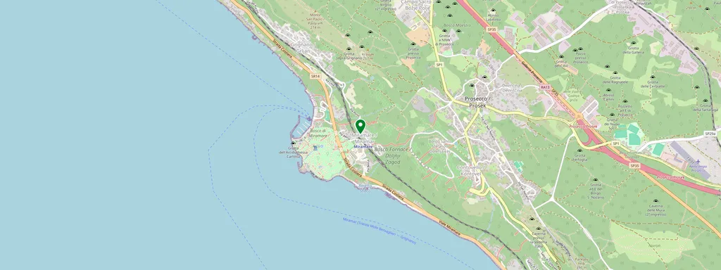 Kaart met de locatie van Miramare