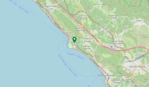 Map showing the location of Miramare