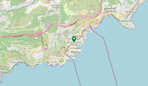 Mapa que muestra la ubicación de Monaco-Monte-Carlo