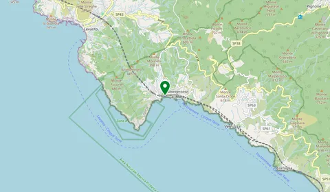 Kaart met de locatie van Monterosso